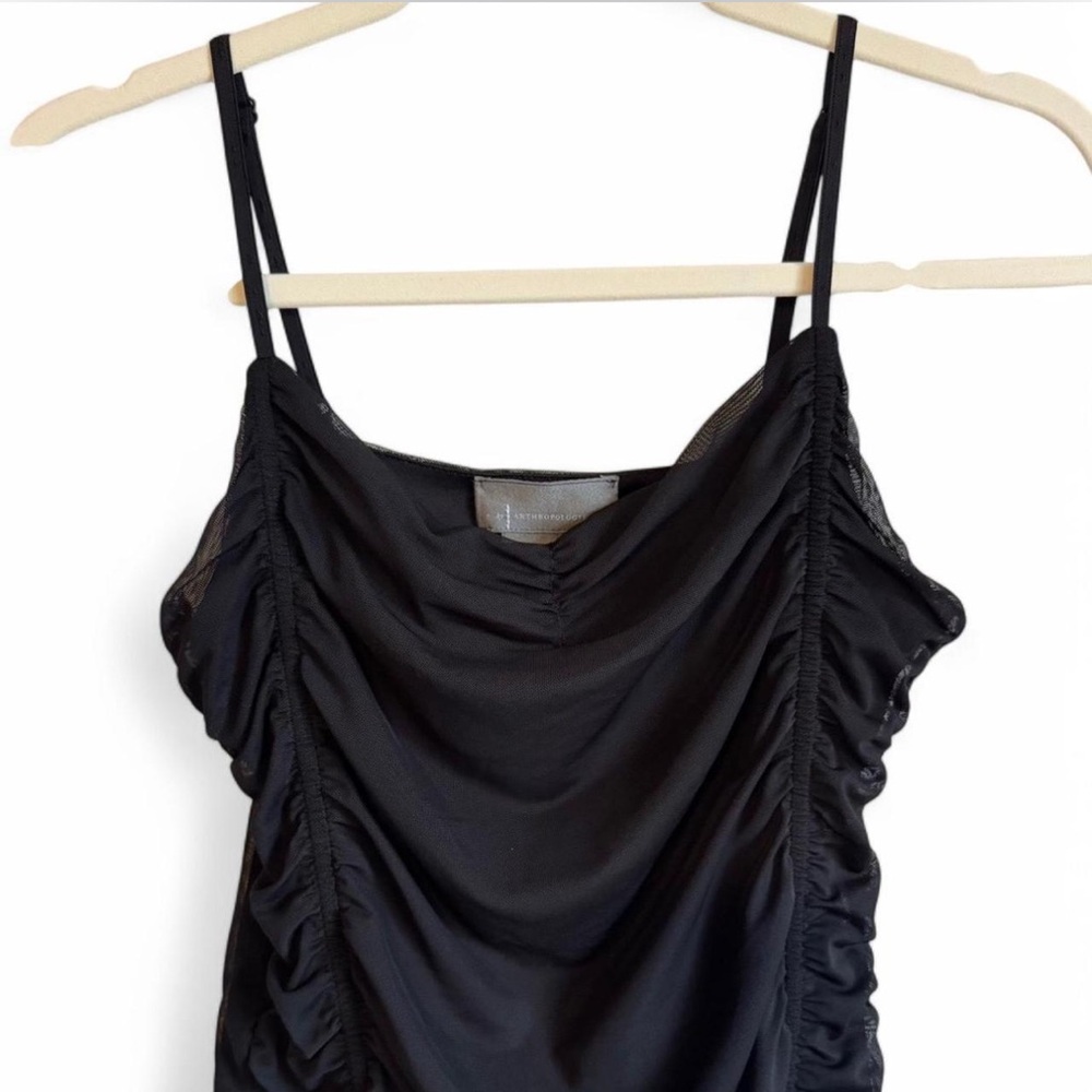 Anthropologie Sweetheart Ruched Black Bodysuit - Size M - Picture 3 of 8